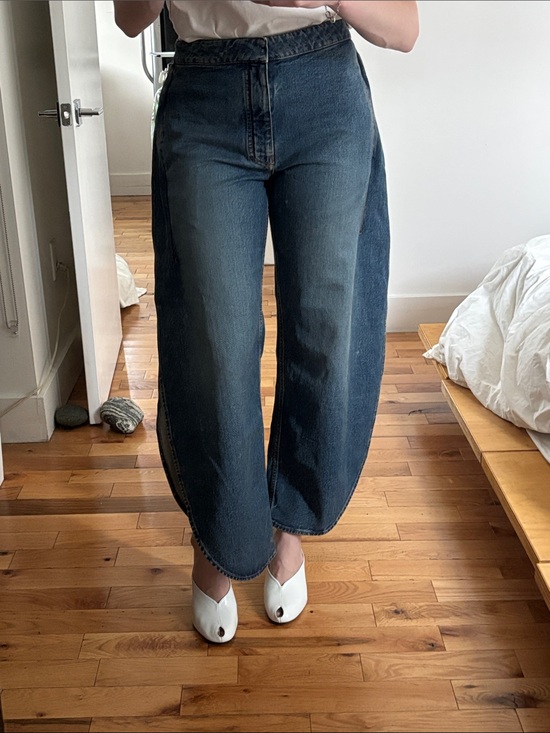 Alaia Denim - Alaïa Petal Blue Wide-Leg Curved Hem Jeans NWT FR 36 / US 4